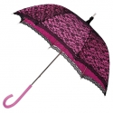 Romantyczna koronkowa parasolka w stylu retro różowo - czarna