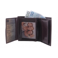 Męski, doskonale wyposażony portfel Orsatti M01B w kolorze brązowym, pionowy