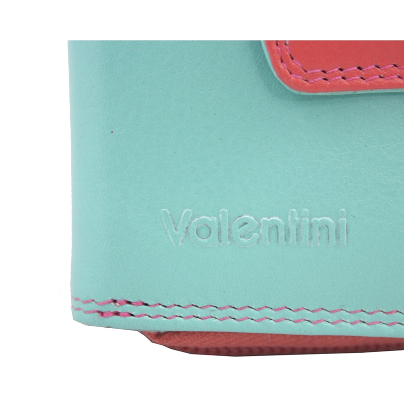 Kolorowy niewielki portfel damski Valentini, koralowy, miętowy + inne