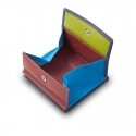 Mały skórzany portfel damski marki DuDu®, fioletowy + kolorowy środek