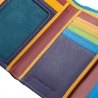 Skórzany mały portfel damski marki DuDu®, fioletowy + kolorowy środek