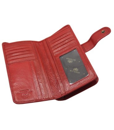 Skórzany damski portfel Wittchen 21-1-028, czerwony - kolekcja Italy