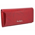 Lakierowany skórzany portfel damski Pierre Cardin, czerwony