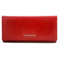Długi portfel damski Peterson, czerwony