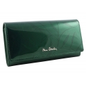 Lakierowany skórzany portfel damski Pierre Cardin, zielony