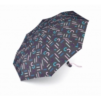 Mocna automatyczna parasolka Esprit, czarna w napisy