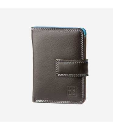 Skórzany mały portfel damski marki DuDu®, ciemny brąz