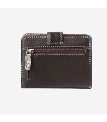 Skórzany mały portfel damski marki DuDu®, ciemny brąz