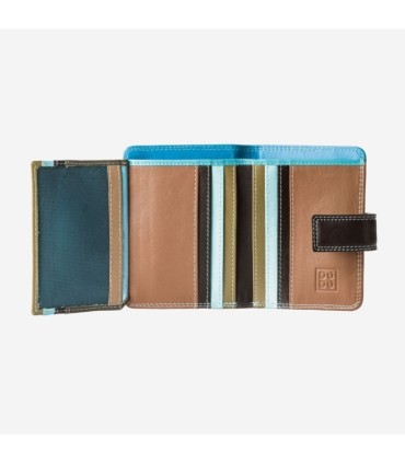 Skórzany mały portfel damski marki DuDu®, ciemny brąz