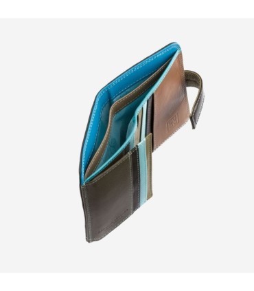 Skórzany mały portfel damski marki DuDu®, ciemny brąz