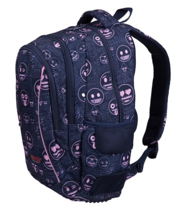 Dwukomorowy plecak szkolny St.Majewski 19 L, Emoji Pink BP26