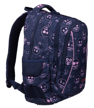 Dwukomorowy plecak szkolny St.Majewski 19 L, Emoji Pink BP26