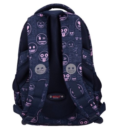 Dwukomorowy plecak szkolny St.Majewski 19 L, Emoji Pink BP26