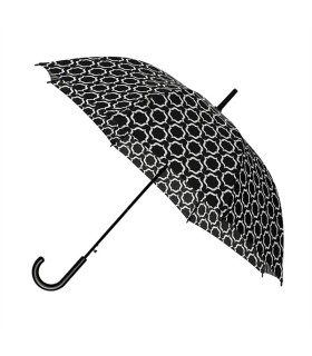 Automatyczna elegancka parasolka damska w biały wzór