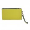 Skórzany portfel saszetka marki DuDu®, beżowy, zielony + niebieski