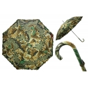 Długa automatyczna parasolka damska z falbanką, liście dębu