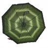 Długa automatyczna parasolka damska z falbanką, zielone listki