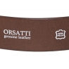 Brązowy pasek do dżinsów marki Orsatti z klasyczną klamrą