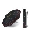 Automatyczna parasolka do torebki 27,5 cm HAPPY RAIN, czarna w kolorowe kropki