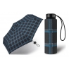 Kieszonkowa, ultra mini parasolka Happy Rain 16 cm, czarna w kratę