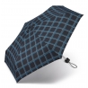 Kieszonkowa, ultra mini parasolka Happy Rain 16 cm, czarna w kratę