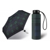 Kieszonkowa, ultra mini parasolka Happy Rain 16 cm, ciemnozielona w kratę