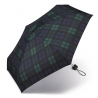 Kieszonkowa, ultra mini parasolka Happy Rain 16 cm, ciemnozielona w kratę