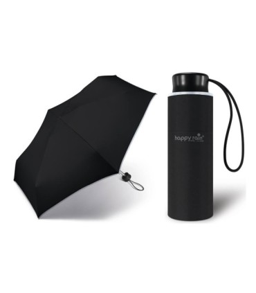 Kieszonkowa, ultra mini parasolka Happy Rain 16 cm, czarna