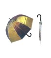 Głęboka automatyczna parasolka damska HAPPY RAIN, lśniąca - efekt HOLO