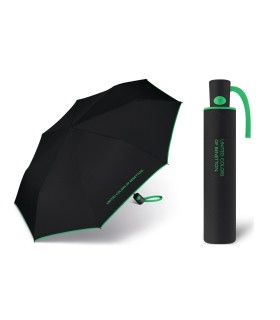 Automatyczna parasolka Benetton, czarna z lamówką