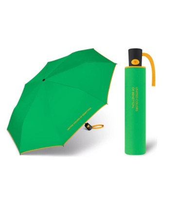 Automatyczna parasolka Benetton, zielona z lamówką