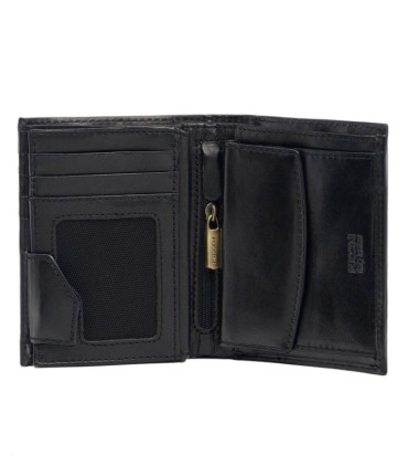 Męski pionowy portfel Puccini z kolekcji Murano skórzany, czarny