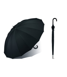 Bardzo duży PARASOL Happy Rain - 130 cm, 16 brytów, czarny
