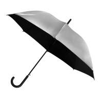 Automatyczna lekka parasolka damska srebrno czarna z czarnym stelażem