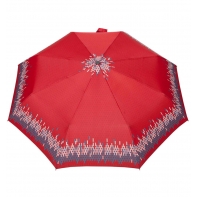 Automatyczna parasolka damska marki Parasol, czerwona z lamówką