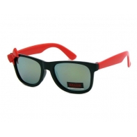Okulary przeciwsłoneczne dziecięce UV 400, z KOKARDKĄ czarno-czerwone