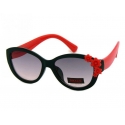 Okulary przeciwsłoneczne UV 400, z KWIATUSZKAMI czarno-czerwone