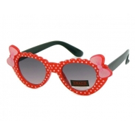 Okulary przeciwsłoneczne dziecięce UV 400 GROSZKI, czerwono-czarne