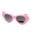 Okulary przeciwsłoneczne dziecięce UV 400 GROSZKI, różowo-białe
