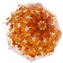 Jesienna przezroczysta parasolka w pomarańczowe liście