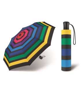 Automatyczna lekka parasolka HAPPY RAIN, TĘCZOWE PASKI