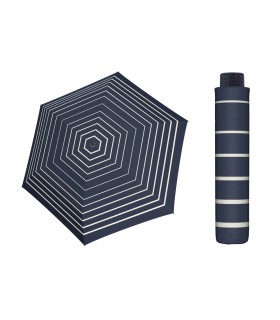 NAJLŻEJSZA parasolka damska Doppler, GRANATOWA w paski