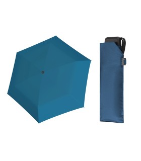 Bardzo lekka wytrzymała płaska parasolka Doppler, NIEBIESKA