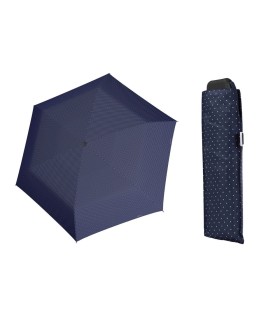 Wytrzymała PŁASKA parasolka Doppler Carbonsteel, GRANATOWA w paski