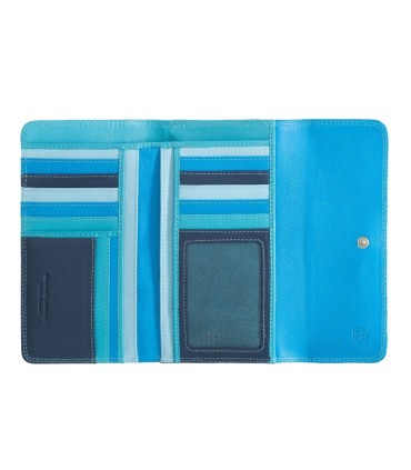 Duży skórzany portfel damski SASZETKA DuDu®, NIEBIESKI