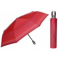 Automatyczna parasolka damska marki Parasol, czerwona w granatowe kreski