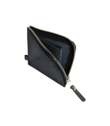 Skórzany mały super cienki portfel na suwak Orsatti srebrny