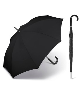 Duży czarny parasol wiatroodporny Happy Rain 