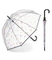 Przezroczysta głęboka parasolka damska HAPPY RAIN w groszki