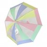 Przezroczysta pastelowa parasolka dziecięca z fioletową rączką
